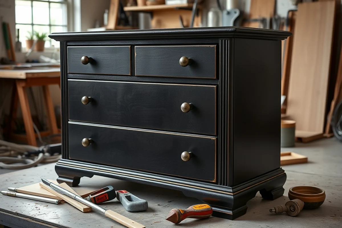 painting laminate furniture black on a budget — Painting Laminate Furniture Black On A Budget